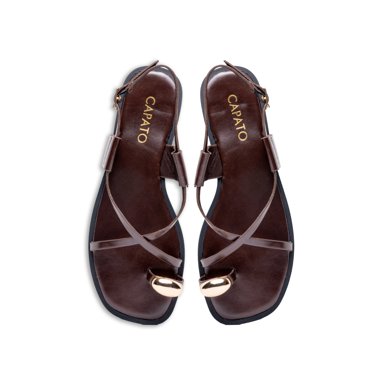 Roma Brown sandal - top view