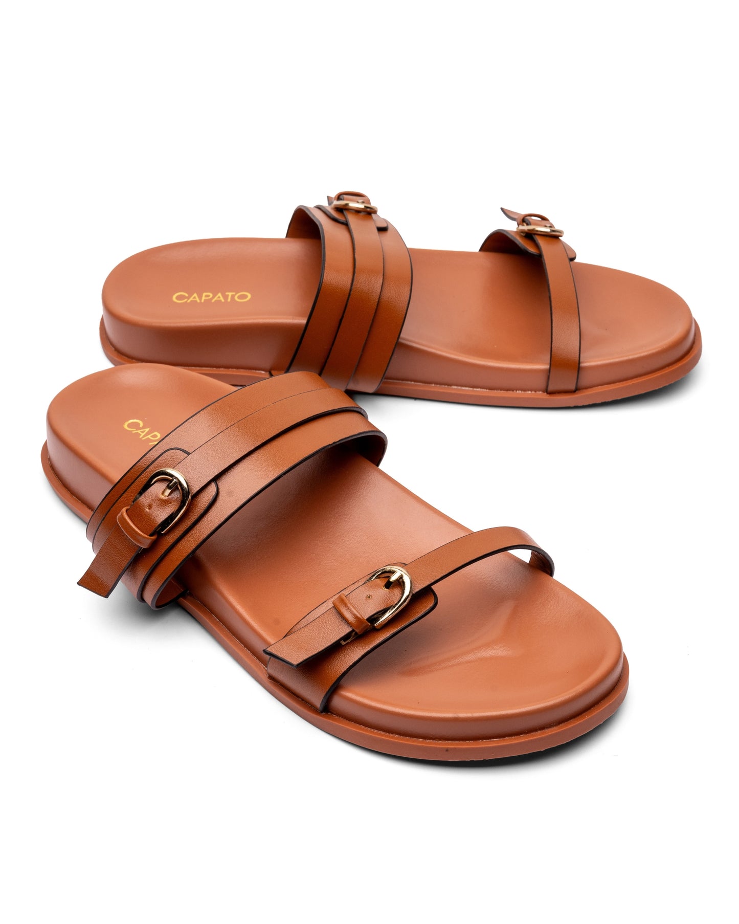 Fika Brown cushioned flat sandal — women's footwear island-wide delivery Sri Lanka