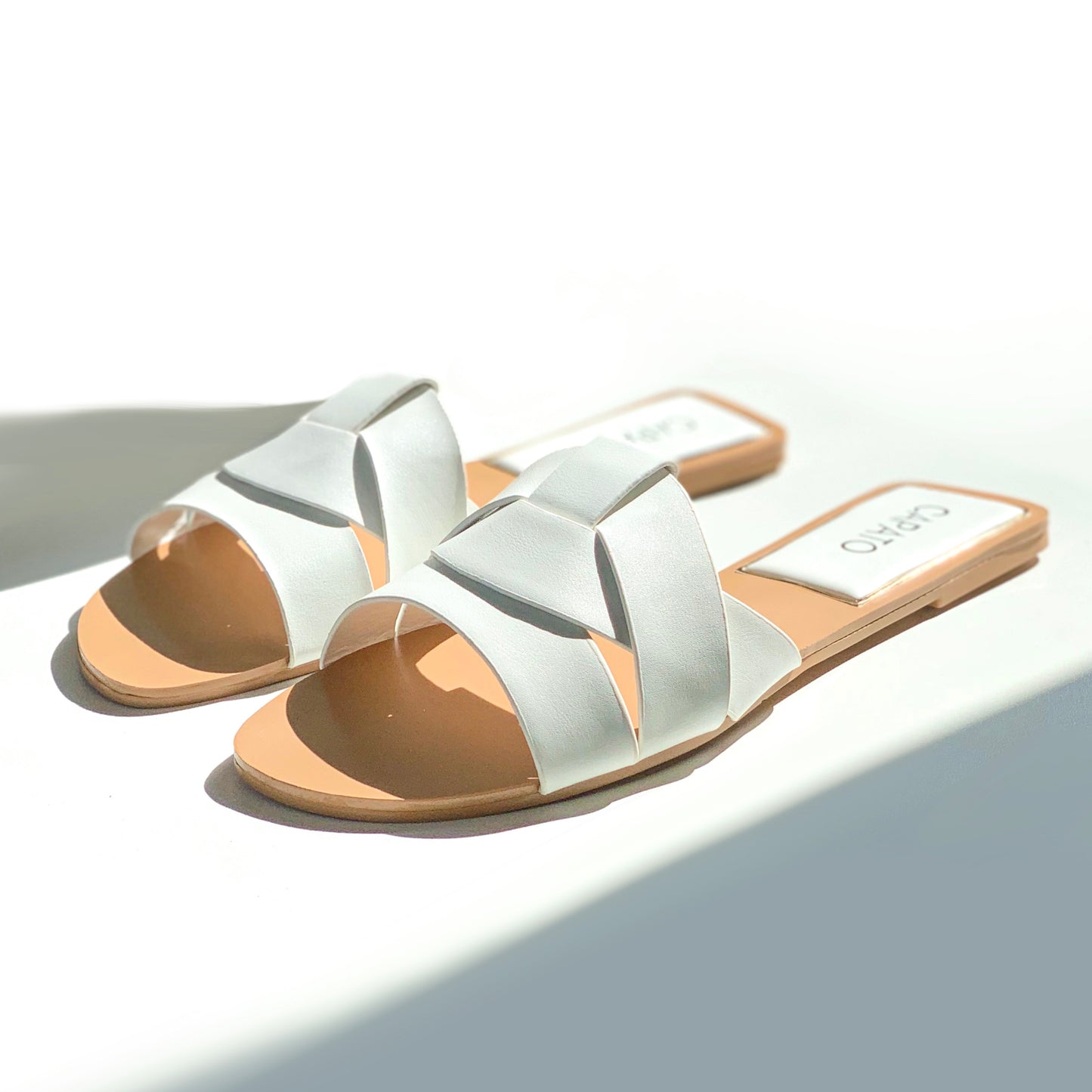 Elise Flat Sandals - White