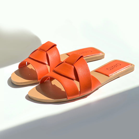 Elise Flat Sandals - Orange