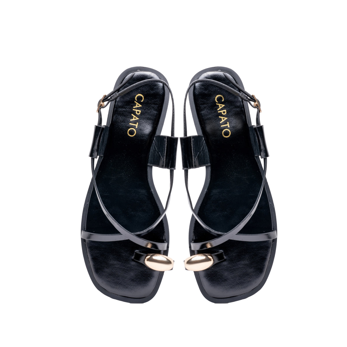 Roma Black sandal - top view
