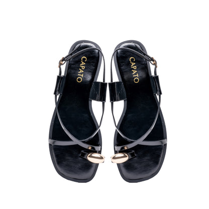 Roma Black sandal - top view