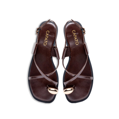 Roma Brown sandal - top view